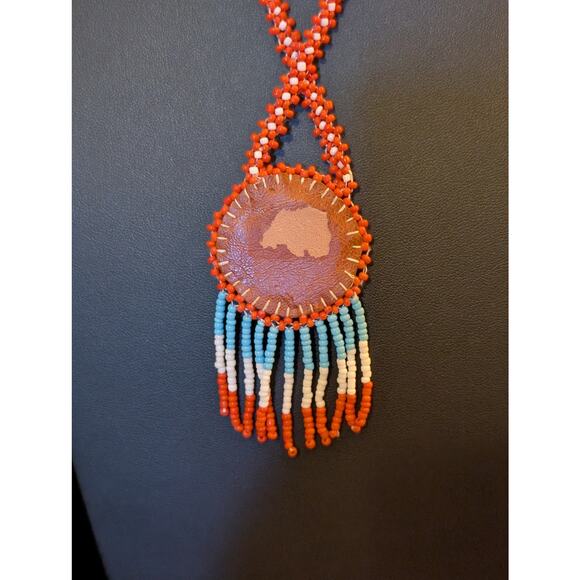 Lot of Four Native American Hand Beaded Seed Bead Vintage 70s Necklaces - Picture 7 of 9